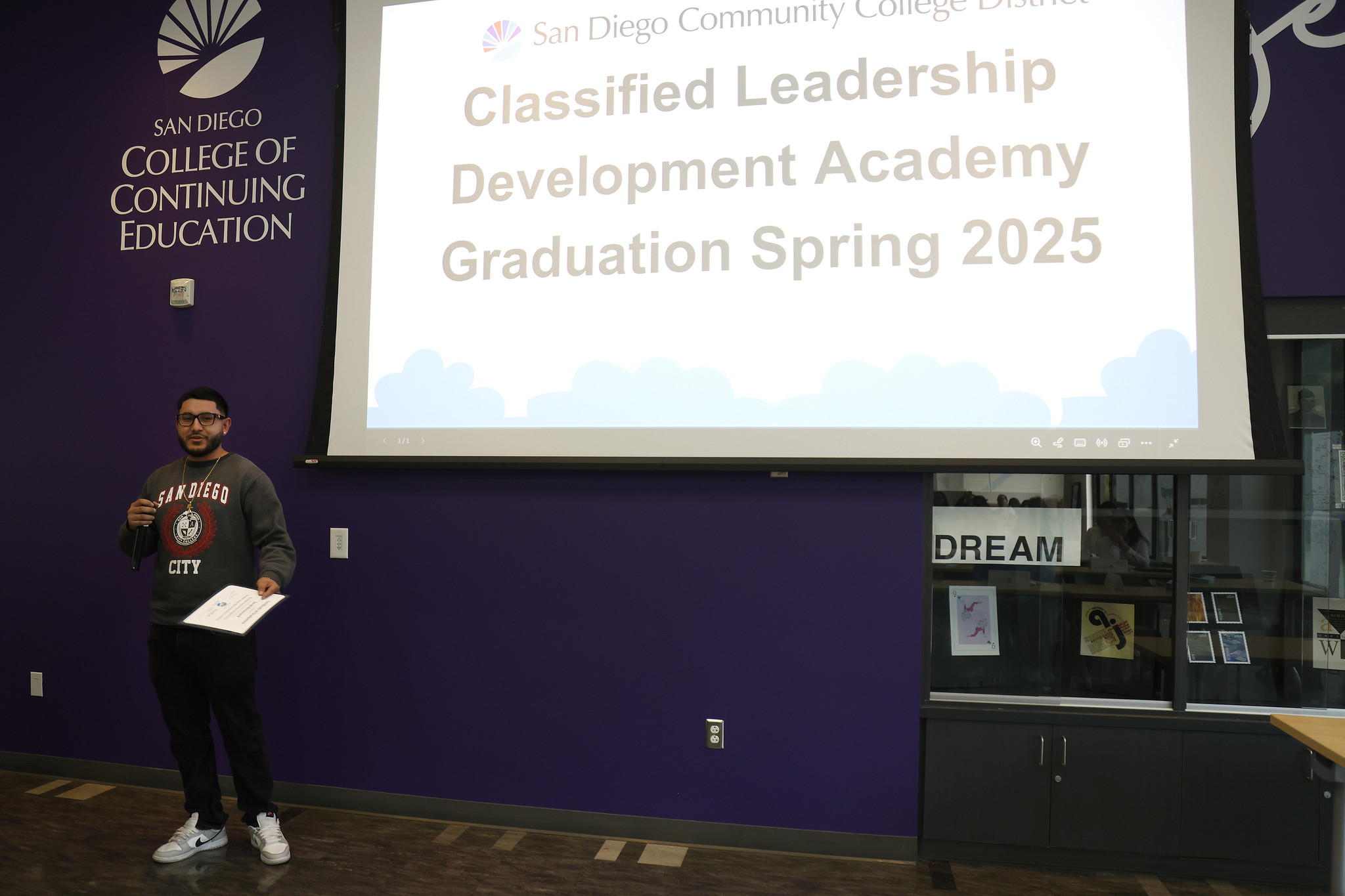 
A man speaking at the event.
