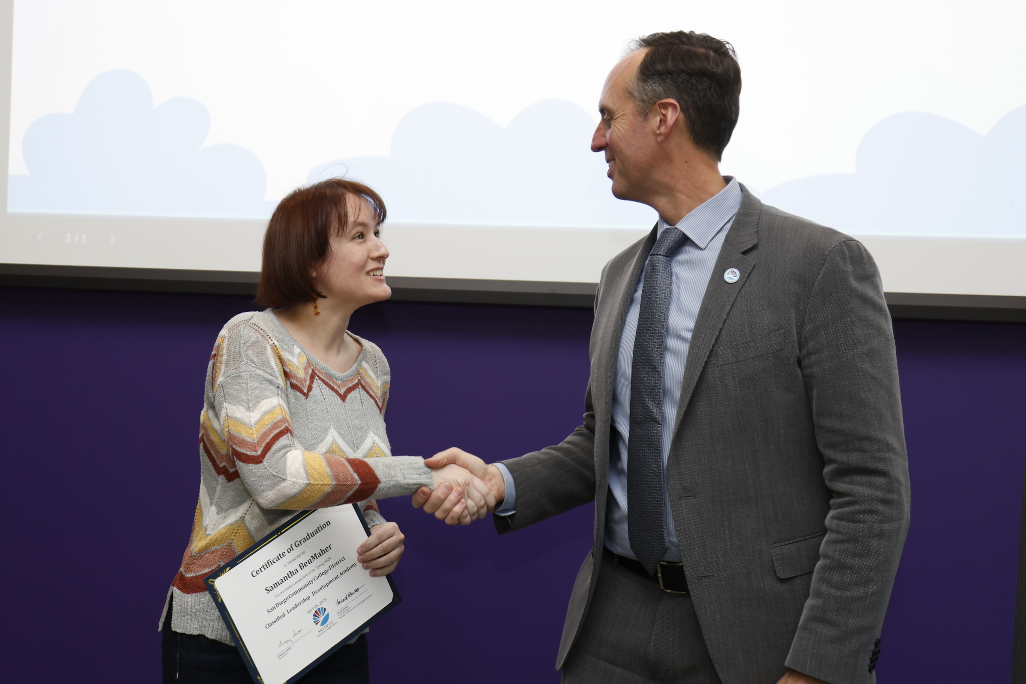 
Samantha BeuMaher speaks at the event.
