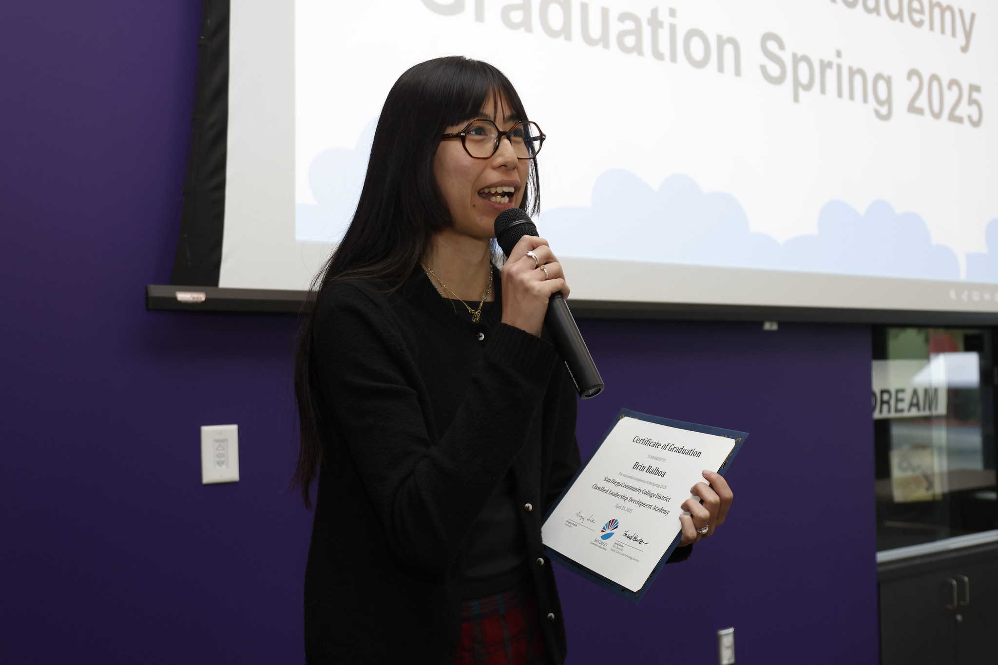 
Brin Balboa speaks at the event.
