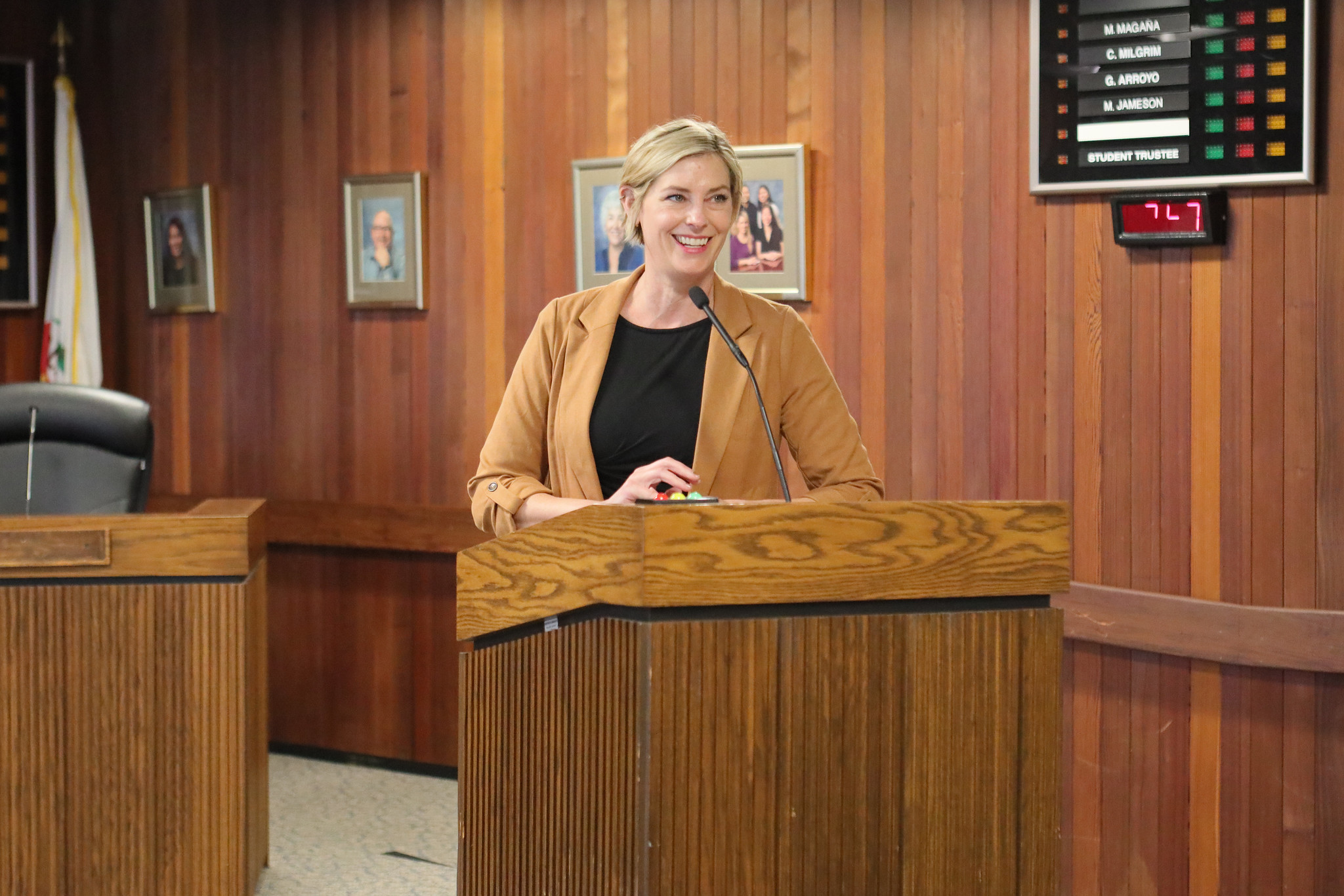 
Rachel Wilker from human resources speaks at the awards ceremony
