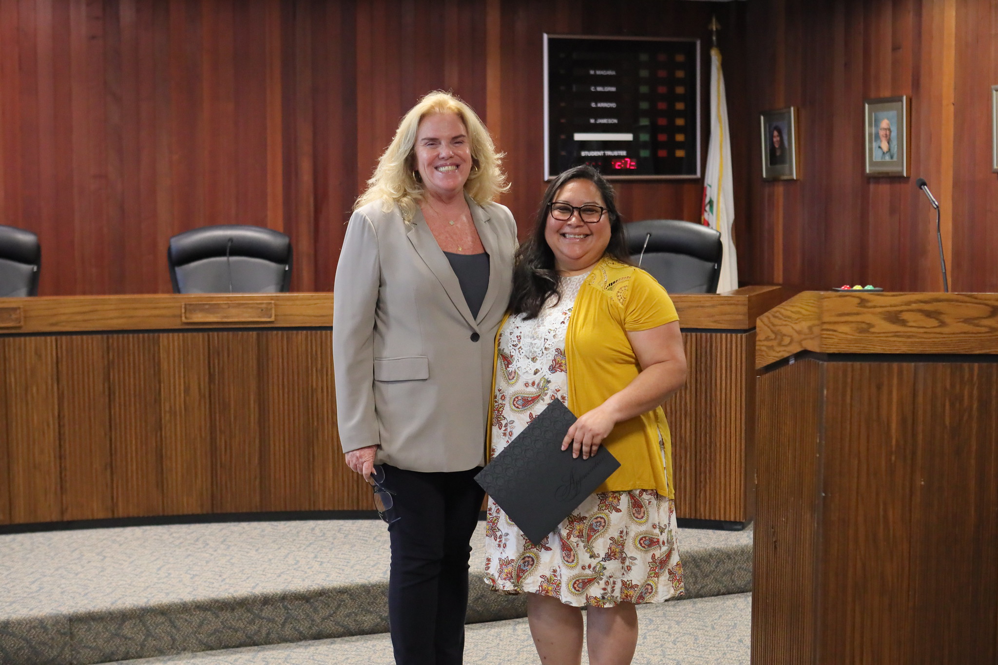 
Two people at the service awards event
