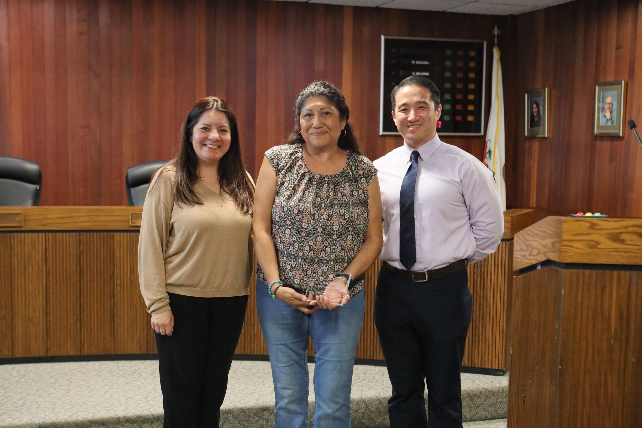 
Classified Employee of the year with two other members of the Student Services department.
