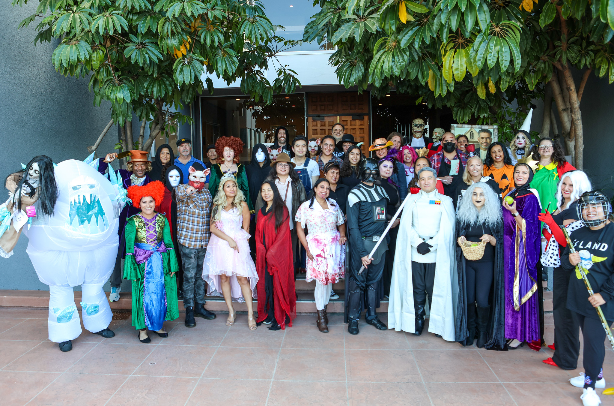 
A group of district office employees in Halloween costumes.
