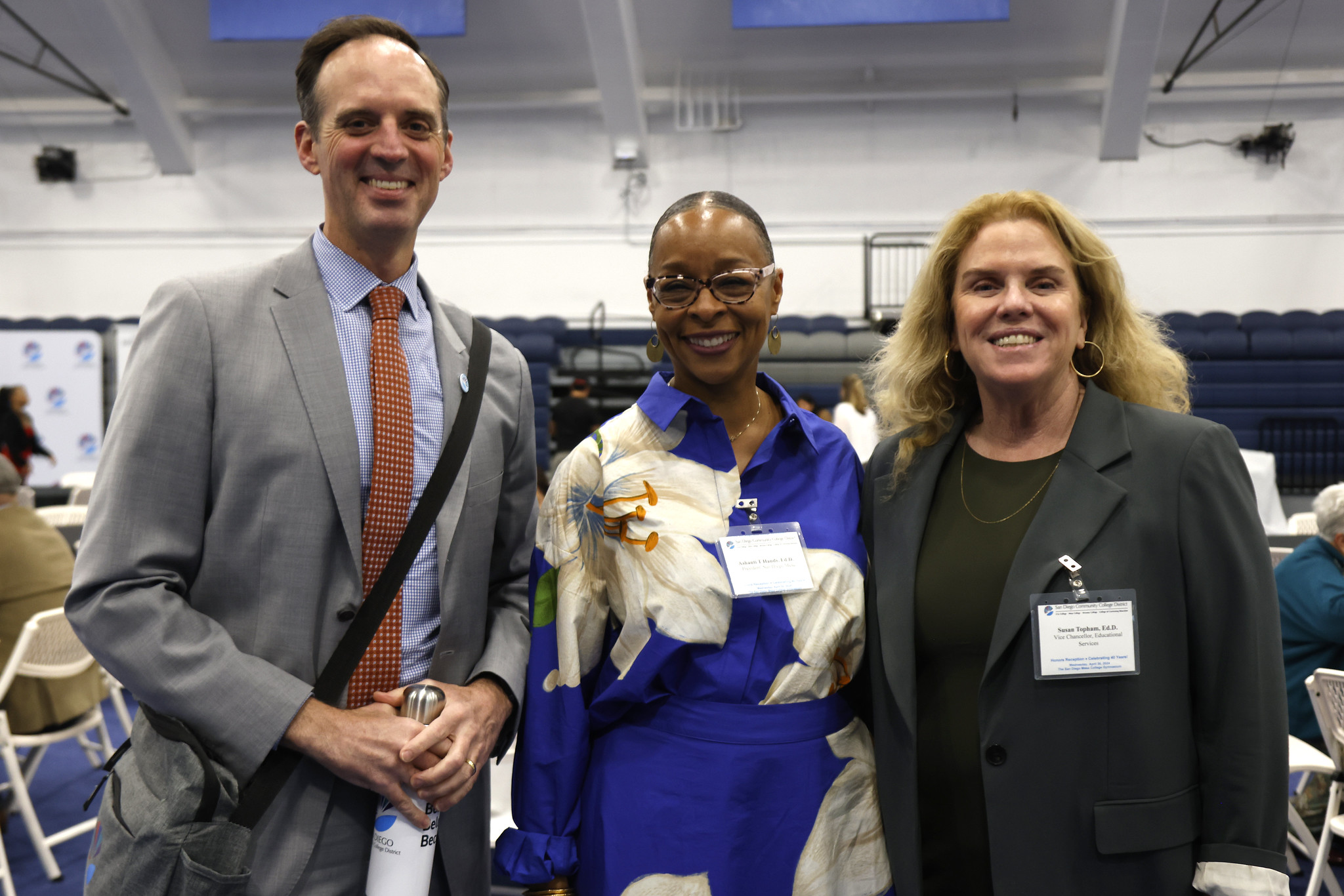 
Chancellor Gregory Smith with Mesa College President Ashanti Hands and Vice Chancellor of Educational Services Susan Topham at the luncheon

