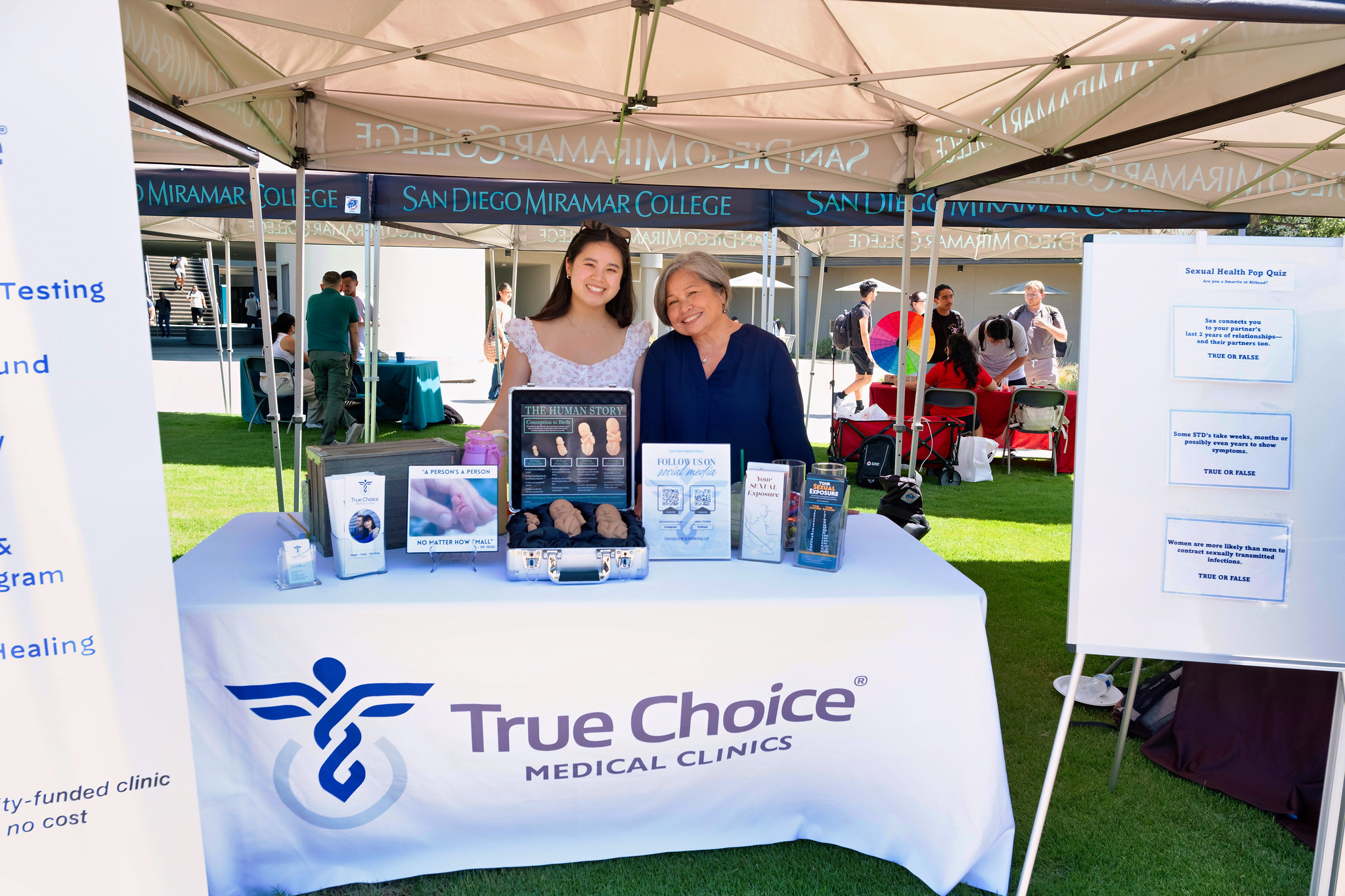 
Two women at the True Choice Medical Clinic booth.
