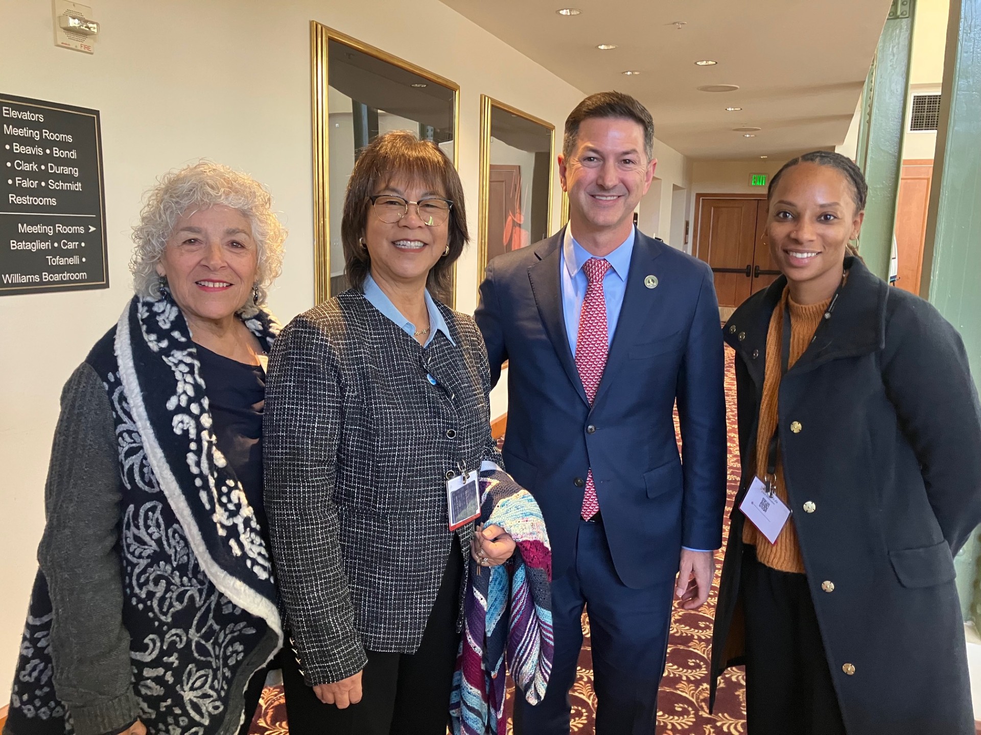 
Three trustees meet with Assembly member Chris Ward.
