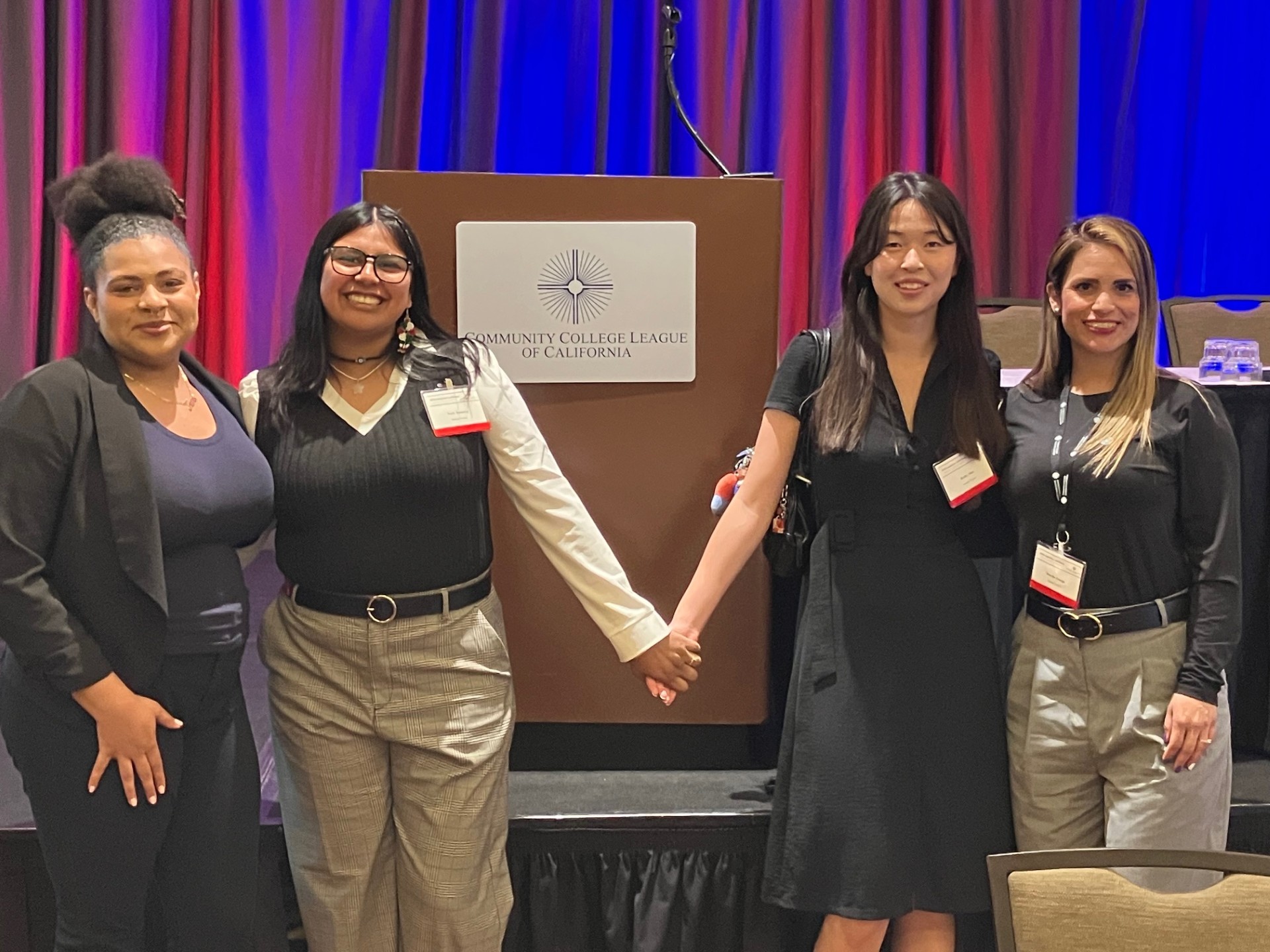 
Four student trustees at the Capitol Building.
