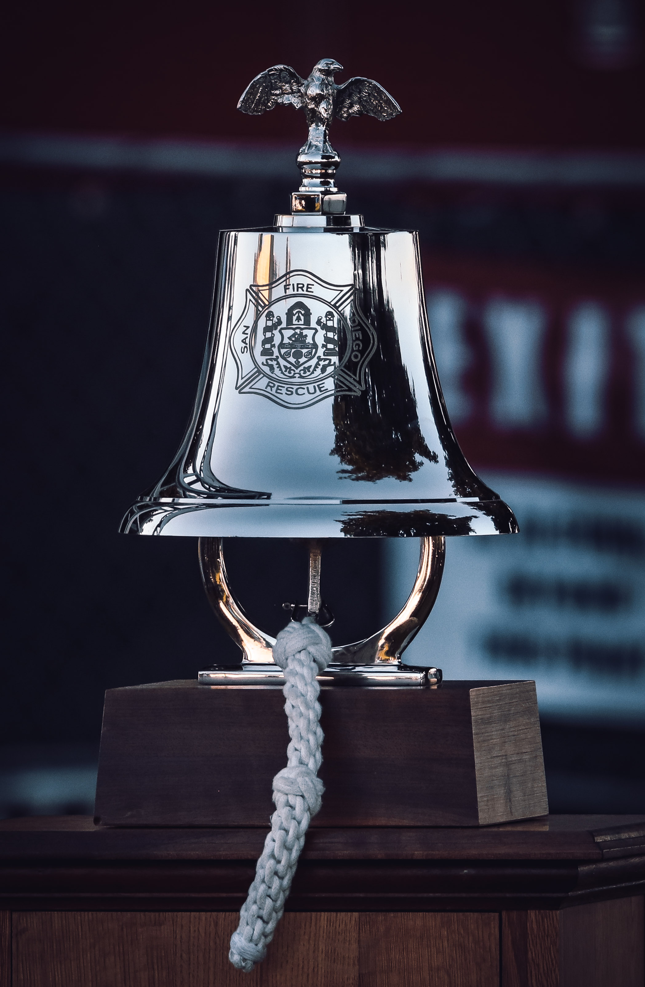 
A silver bell that was rung in honor of the fallen firefighters.
