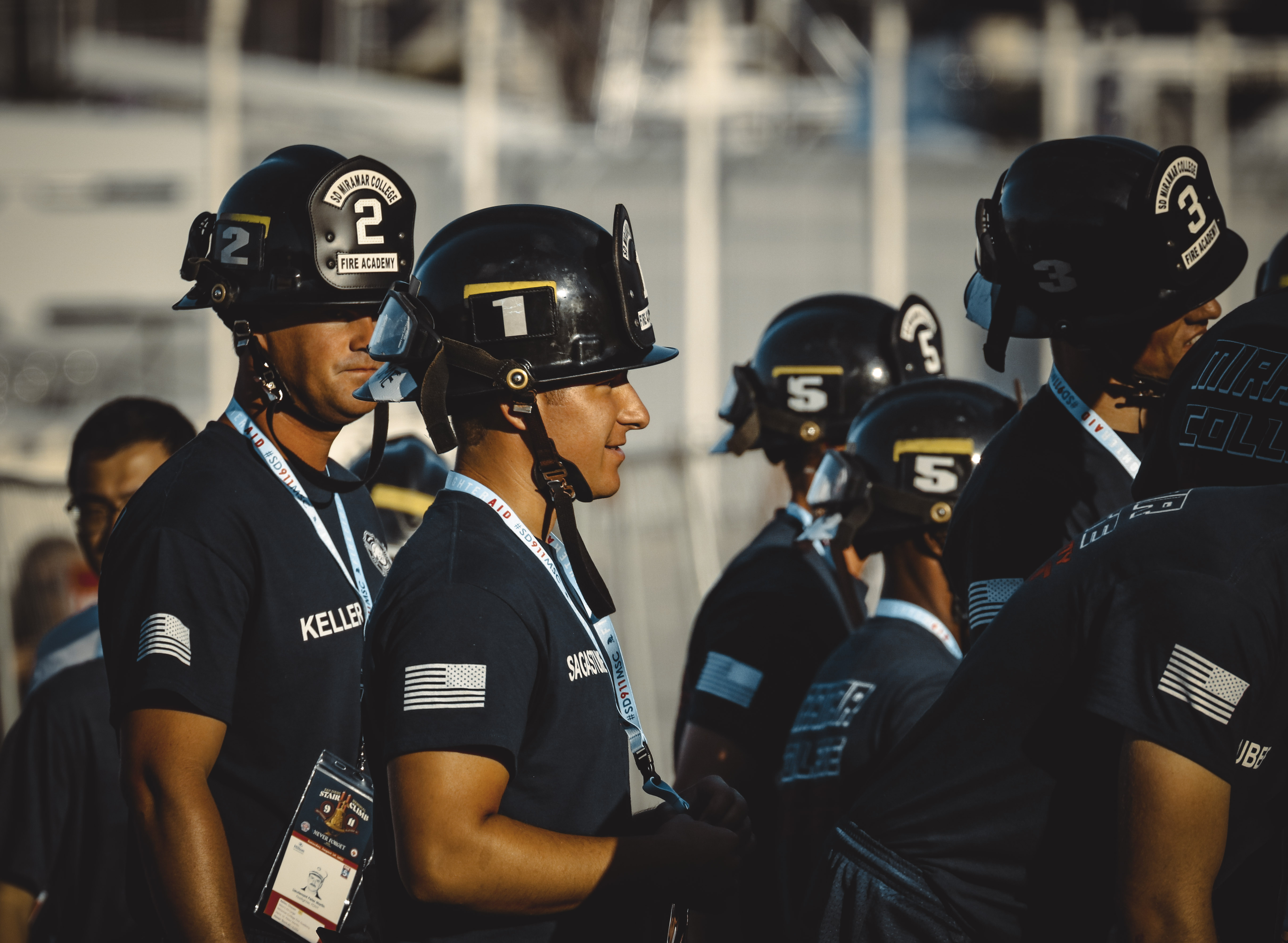 
Cadets gather at the entrance of the stair climb.
