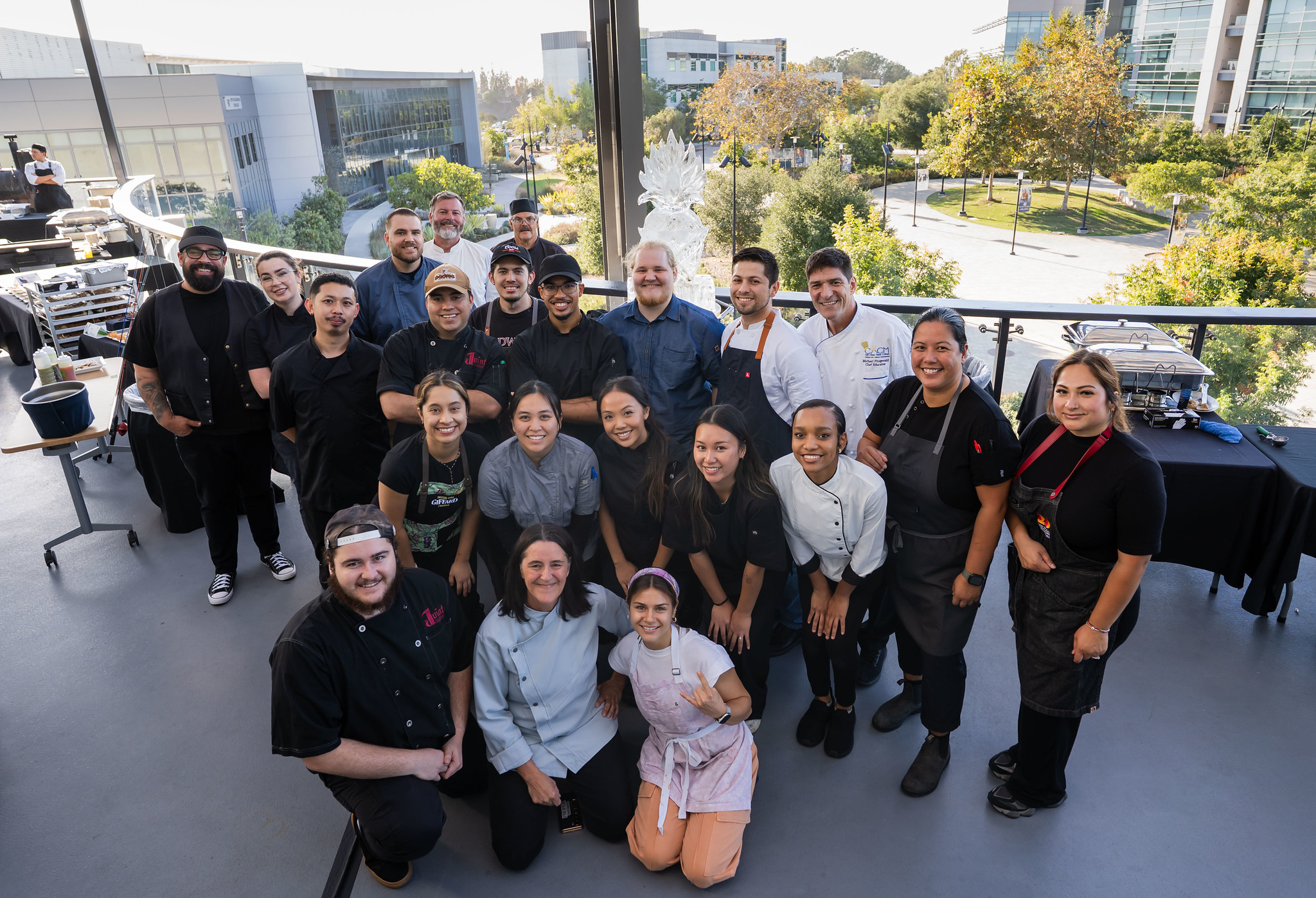 
22 chefs and instructors gather before the start of Taste of Mesa.
