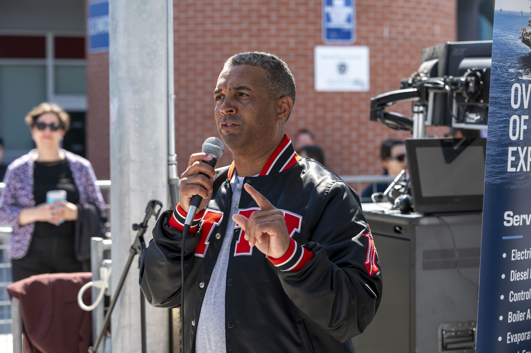 City College President Ricky Shabazz speaks at the event.