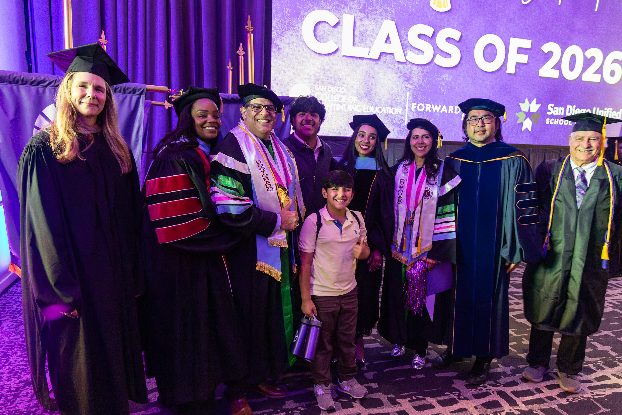 College of Continuing Education President Tina King with the Associated Student President and his family.