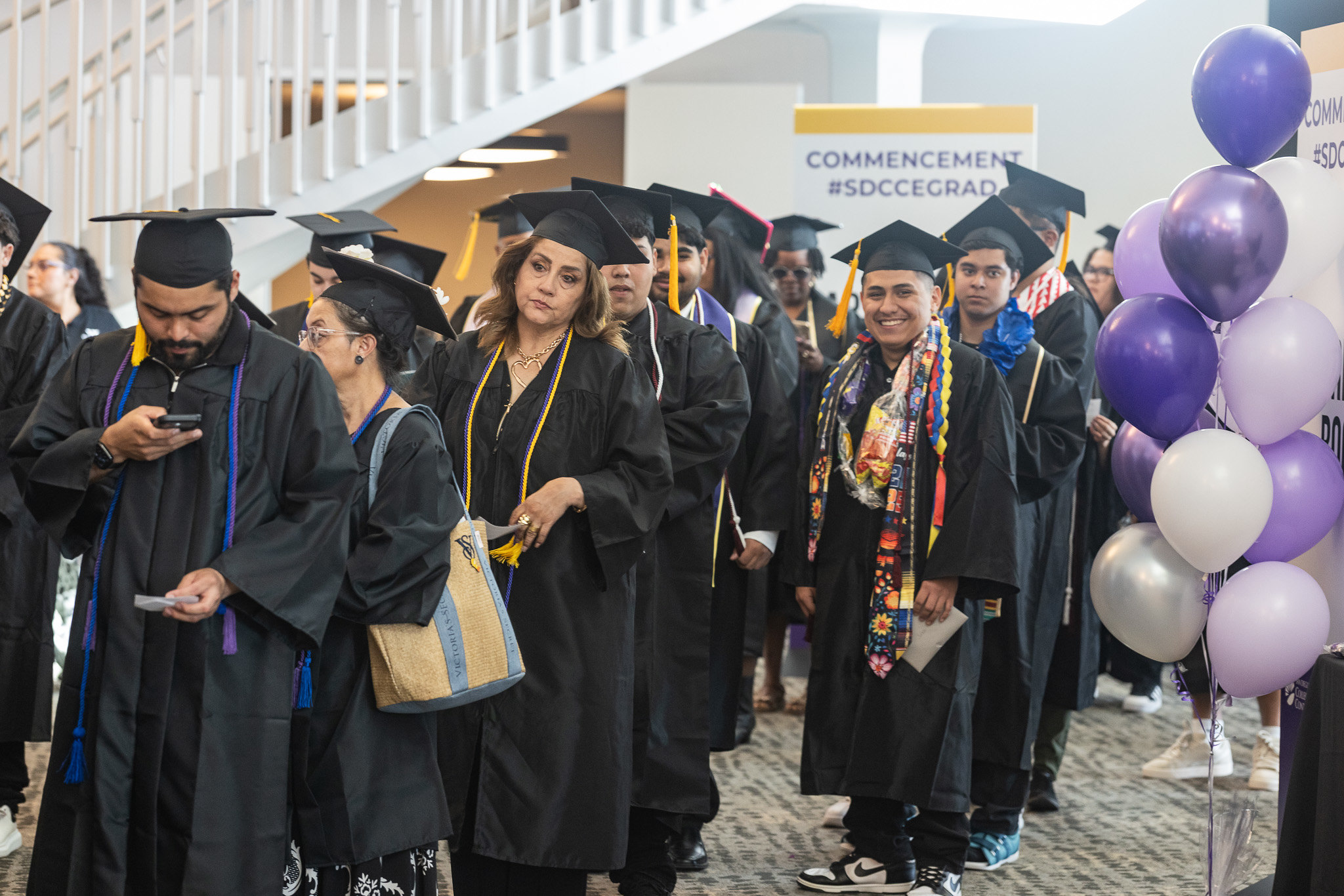 Graduates line up to enter the ceremony.&nbsp;