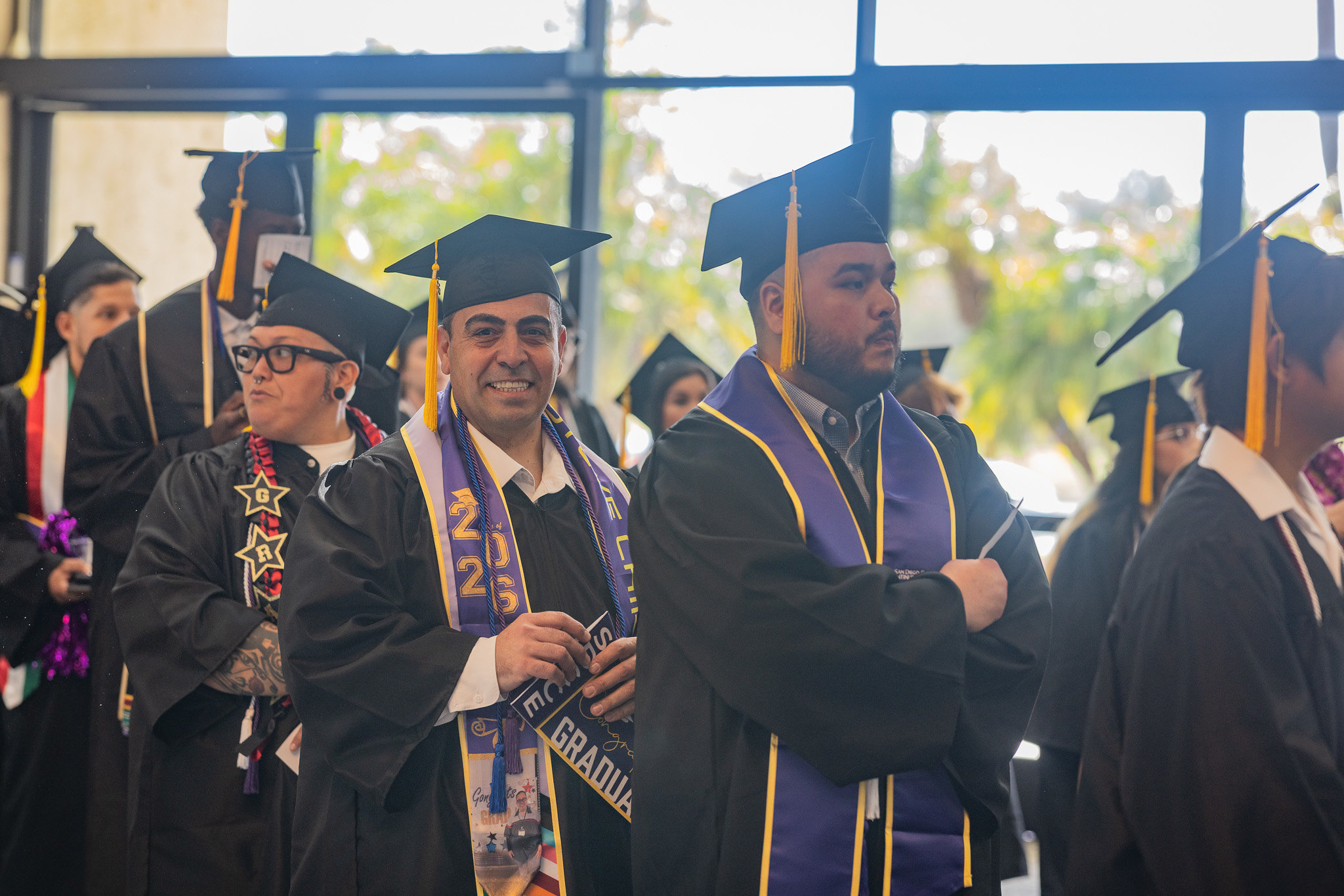Graduates line up to head into the ceremony.