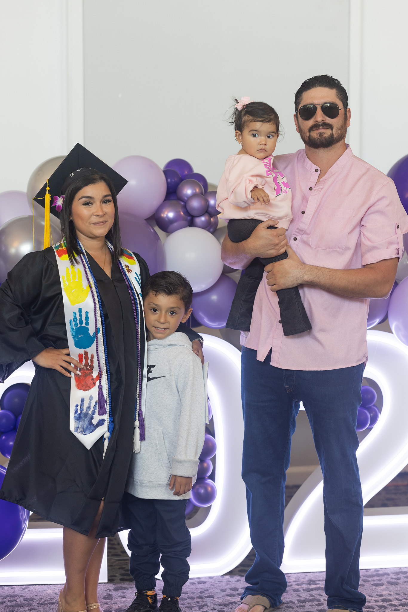 A graduate with her family.