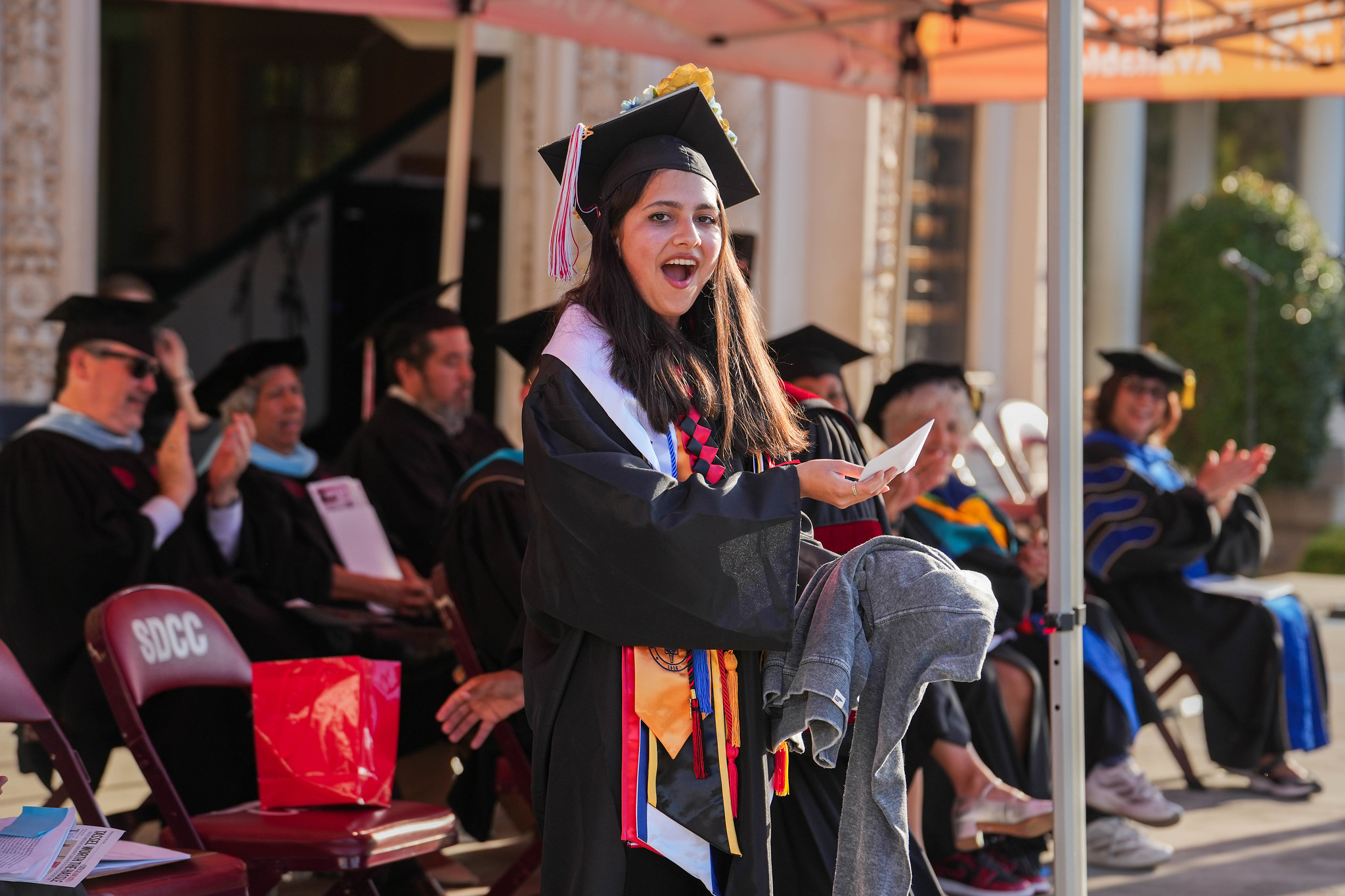 Associated Student Government President Celina Martinez on stage.&nbsp;
