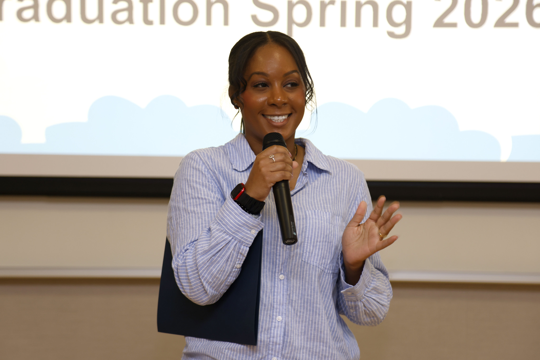Dandridge Glover-Fanucchi speaks to the academy.