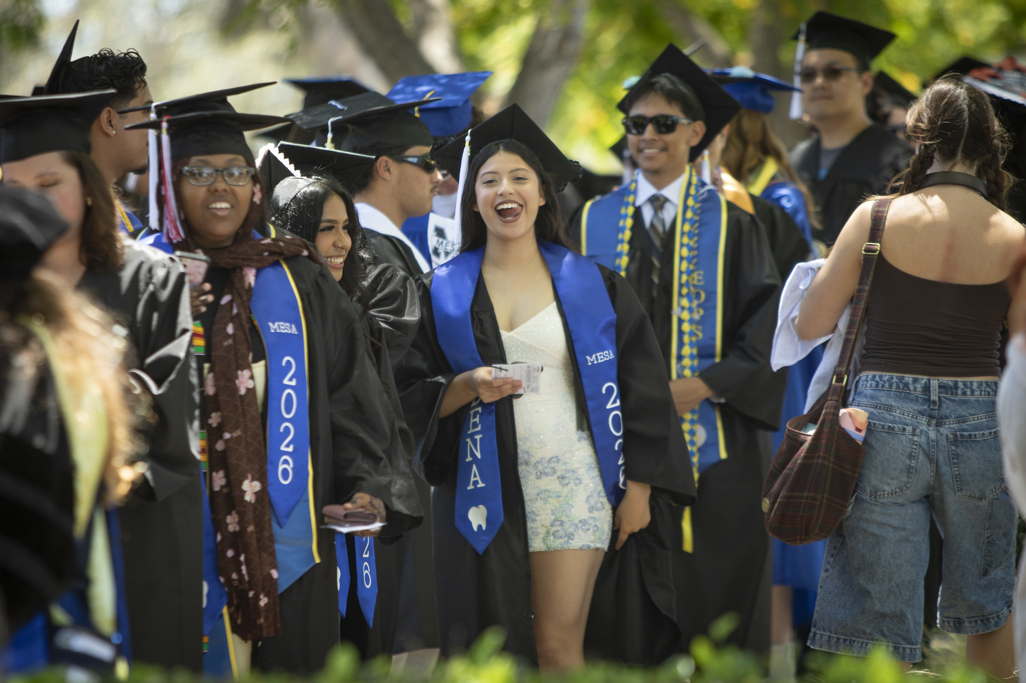 Grads line up to head into the commencement ceremony.&nbsp;