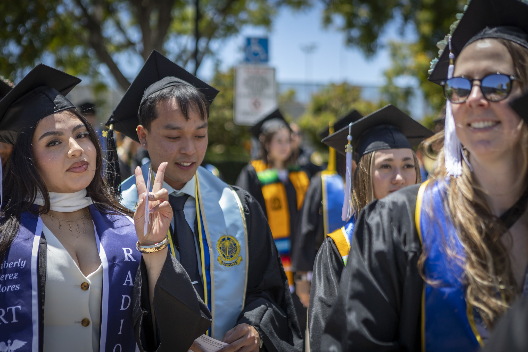 Grads line up to head into the commencement ceremony.&nbsp;