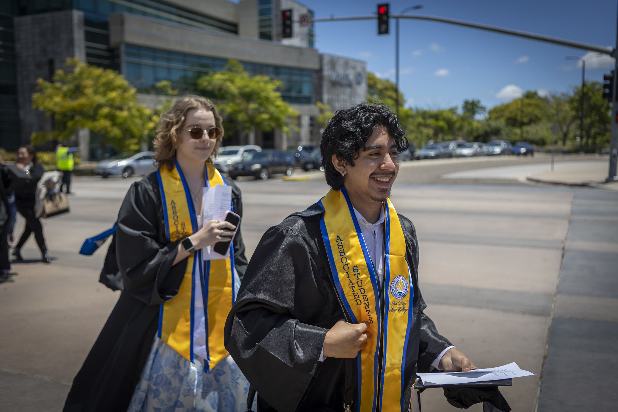 Associated Student Government President Jeremiah Palomino heads to the commencement ceremony