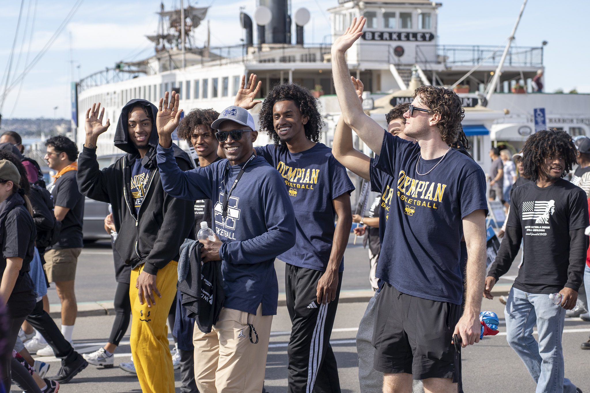 Six athletes from the Mesa College men's basketball team.