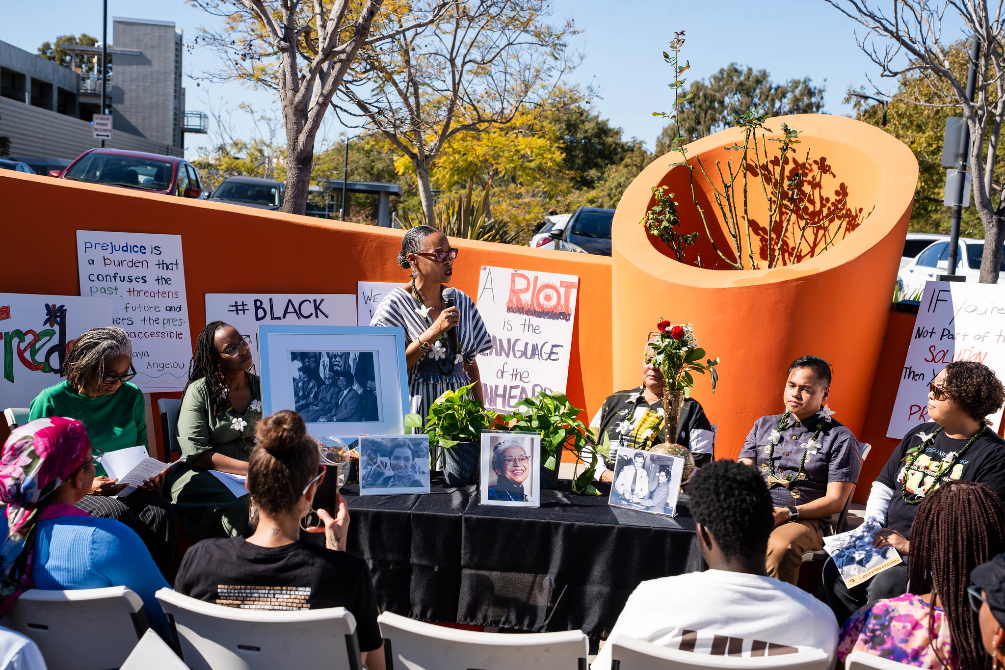 
Mesa College President Ashanti Hands speaks at the event.
