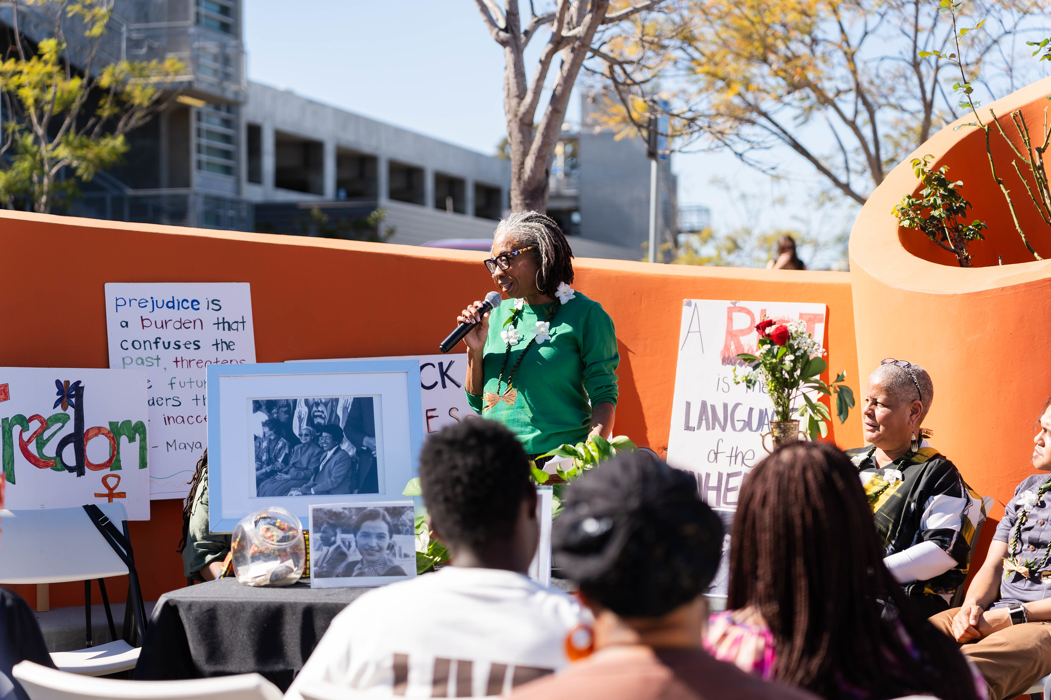 
Supervisor Monica Montgomery Steppe speaks at the tribute.
