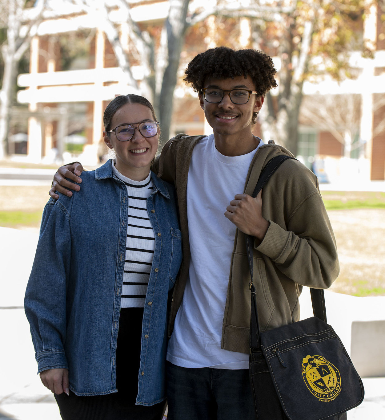 
Two students at City College.
