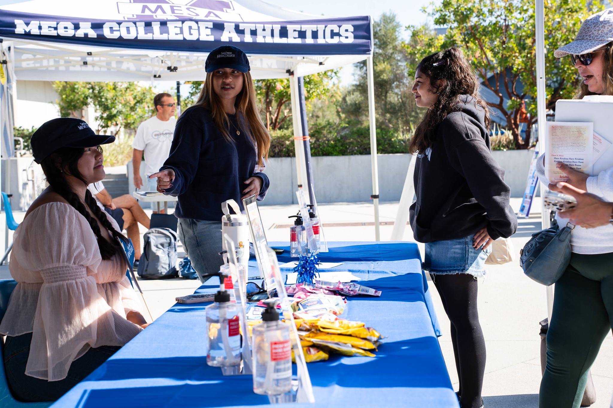 
A welcome booth at Mesa College.
