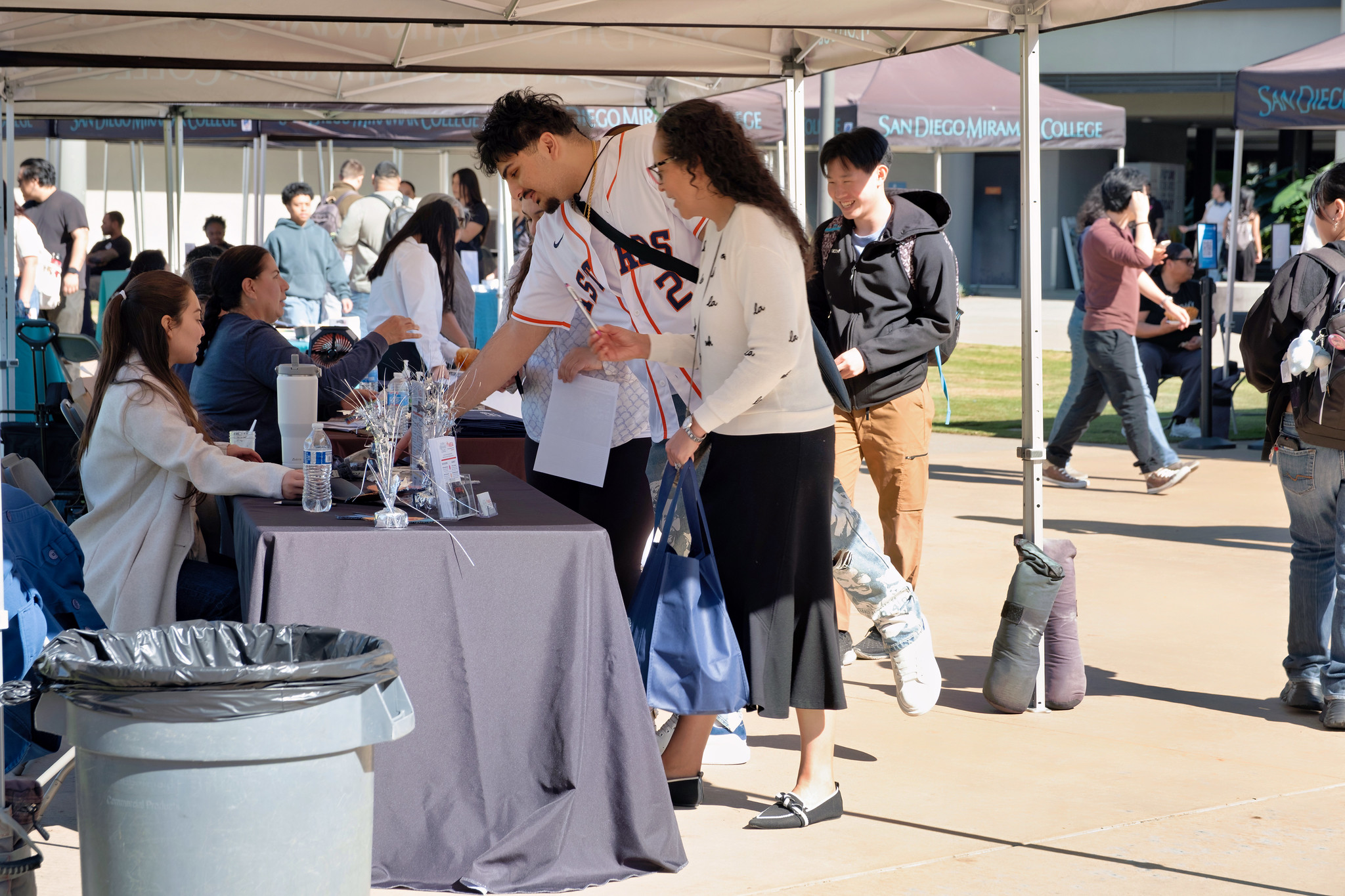 
Welcome tents at Miramar College.
