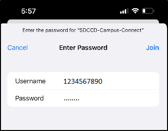 SDCCD Campus Connect Student Authentication